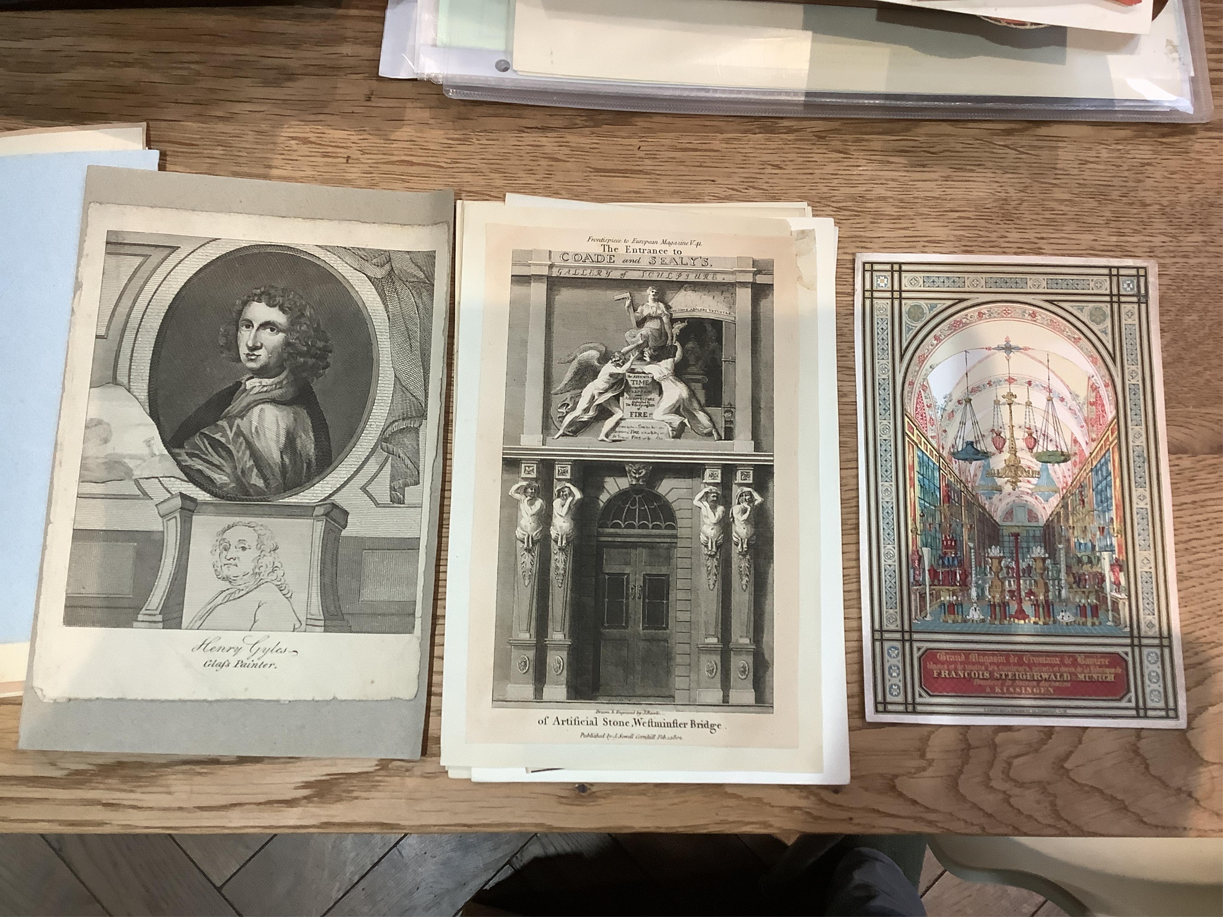 A collection of 18th century and later trade cards and ephemera, many relating to businesses and libraries, etc in Brighton and Sussex. Condition - fair to good.